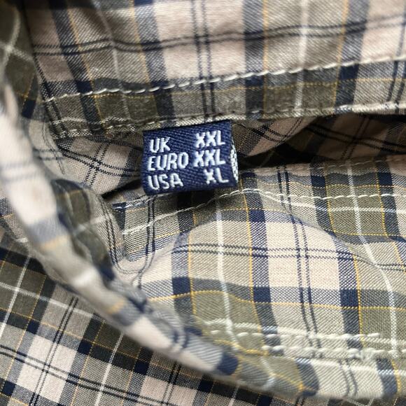 Barbour Lomond Tartan Shirt Sz XL Tan Brown Tailored Fit Button Up Collar Casual - Picture 8 of 10